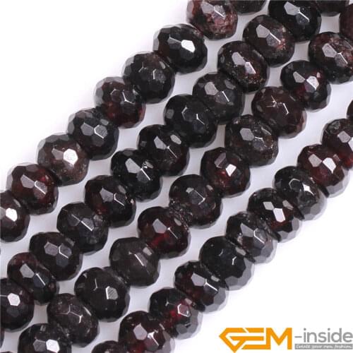 Faceted Natural Red Garnet Rondelle Spacer Beads DIY Loose Beads For Jewelry Making Strand 15 Inch Wholesale