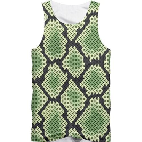 IFPD EU Size Men New Gyms 3D Tank Tops Print Snake Scale Casual Plus Size 6XL Animal Vest Costume Unisex Summer Sleeveless Shirt