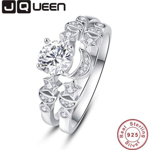 JQUEEN 1.2MM 8 Pieces 1MM 11 Round Zircon Round Cut Ring 925 Jewelry Pave Setting Crystal Jewelry Bijoux Femme