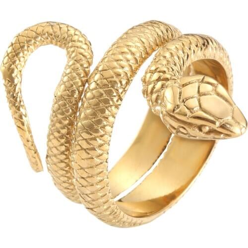 316L Stainless Steel Snake Jewelry Fashion Unisex Serpent Ring