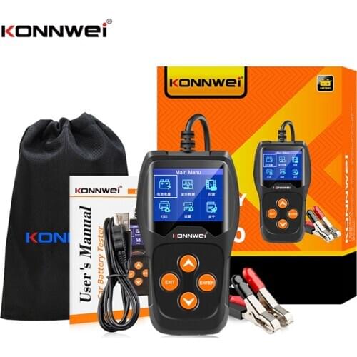 KONNWEI KW600 Car Battery Load Tester 12V 100-2000 CCA Professional Auto Alternator Digital Analyzer Waveform Voltage Test Tool