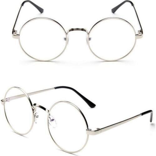 Korean Version of the Retro Round Alloy Frame Unisex Solid Flat Glasses Myopia Round Frame Decorative Glasses