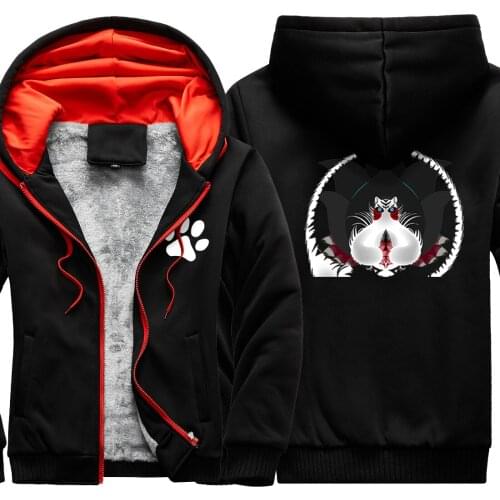 Cat Printing Camouflage Mens Raglan Thicken Jackets Hip Hop Clothing And Hooded Harajuku Casual Tops Hipster sudadera hombre