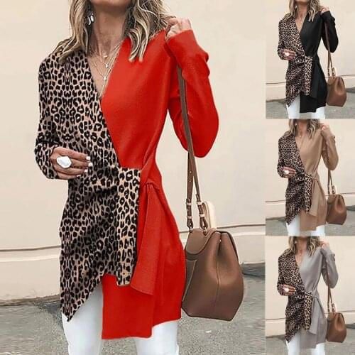 LIBERJOG Women Vintage Leopard Print Blouses Sexy Spring Summer Shirts Fashion Street Long Sleeve Chic Casual Loose Female Tops
