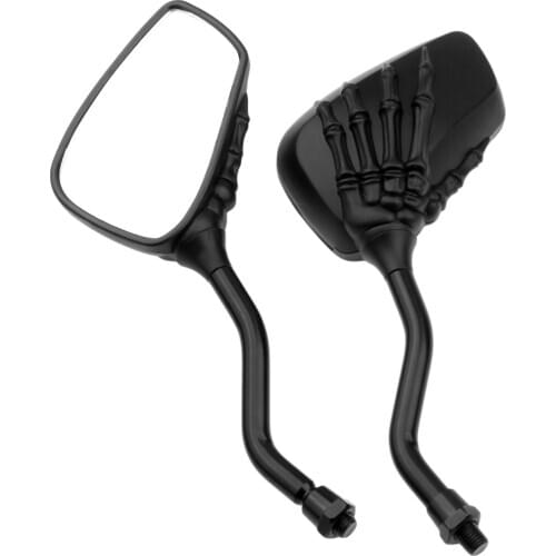 Motorcycle Black Skeleton Skull Hand Claw Rearview Side Mirrors Handlebar Mount 8 10 mm For Harley Honda Suzuki Cruiser