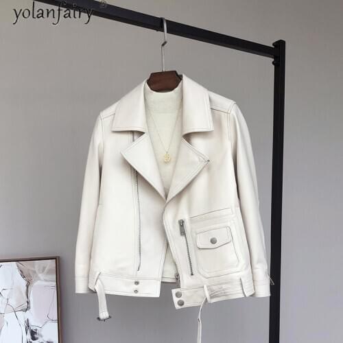 Genuine Leather Jacket Women Clothes Natural Sheepskin Coat Motorcycle Womens Jackets Spring 2021 Autumn Chaqueta Cuero Mujer
