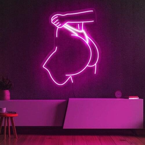 Sexy Body Neon Sign Buttocks Led Light Sign Gym Bar Home Room Decor Neon Signs Light Wall Art Decor Gift