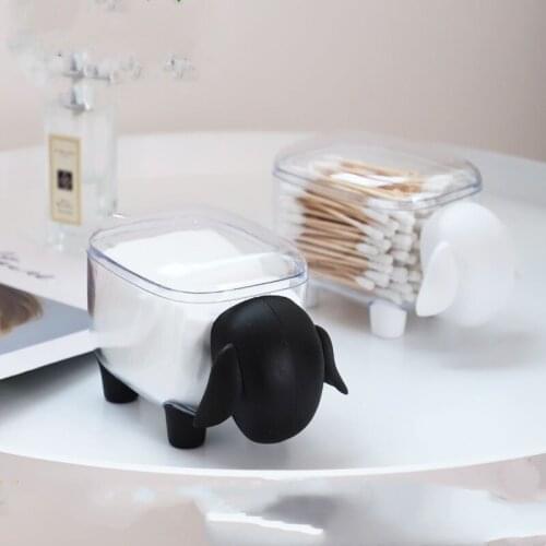 Plastic Table Top Cotton Swab Toothpick Storage Box Creative Cotton Toothpick Sheep Shaped Holder Household Decorating Orgnizer
