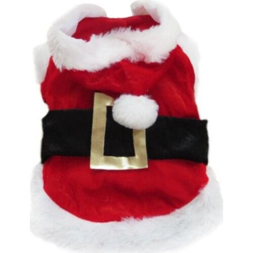 Dog Santa Dress Christmas Velvet Pet Skirt for Small Dogs Cats Chihuahua Pomeranian Pet Clothes