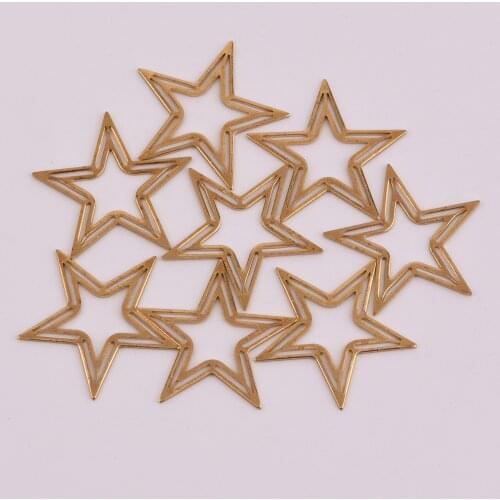 23mm 10pcs copper Double layer Hollow starfish pentagram star shape Charms Pendant for Jewelry Making Diy Handmade Jewelry