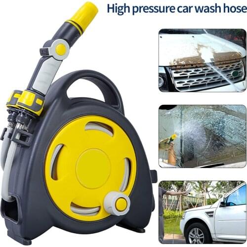 Portable Car Wash Water Gun High Pressure Water Pipe Hose Brushing Artifact Automatic Water Hose Reel Water Pipe Storage Tool