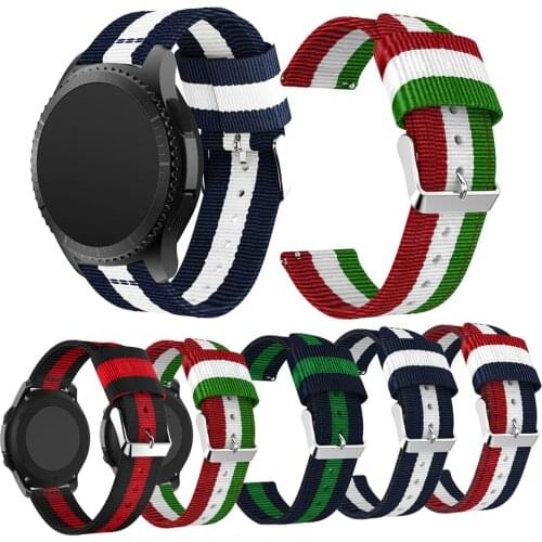 20mm 22mm band For Samsung Galaxy Watch 3 strap 45mm 41mm active 2 Gear S3 Sport Nylon Bracelet For Huawei watch GT 2 42mm 46mm