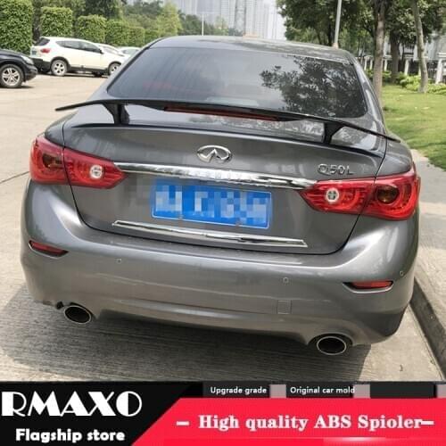 For Infini Q50 Spoiler 2006-2018 Infiniti Q50 TF High Quality Spoiler ABS Material Car Rear Wing Primer Color Rear Spoiler
