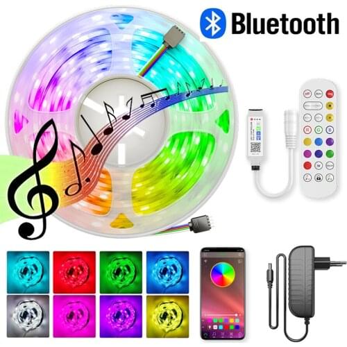 Wifi LED Strip RGB 5M 10M Background Lighting Bluetooth Home Decor DC 12V TV Desktop Screen USB 1PC Lights Strip Tape