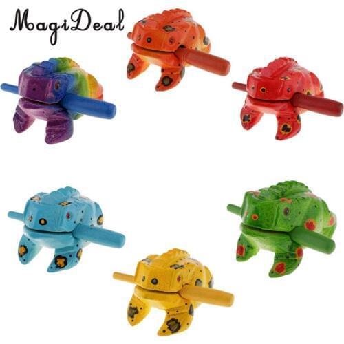 Thailand Hand Carved Wood Frog Guiro Rasp Croaking Sound Toy Musical Instruments Tone Block Feng Shui Figurines Lucky Crafts