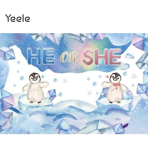 Yeele Bbay Shower Photocall Backdrop Gender Reveal Penguin Party Decor Vinyl Background Photos For Photography Studio Shoot Prop