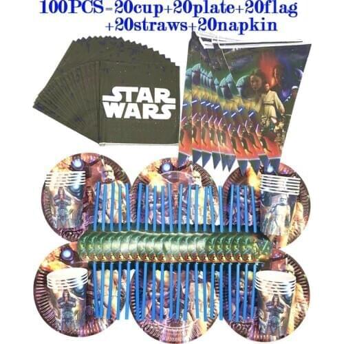 Star Wars Theme Party Decorations Disposable Tableware Star Wars Party Paper Cup/Napkin/Plate Kids Happy Birthday Party Supplies