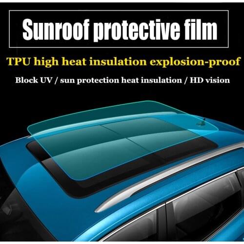 1.22mx 50cm TPU Glossy Car Roof Vinyl Film Sticker Simulation Panoramic Sunroof Protective Film Covering Decorative Rubber Strip