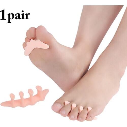 1 Pair Kapmore Toe Separator Elastic Soft Toe Straightener Toe Corrector Nail Finger Separator Pedicure Tool for Women