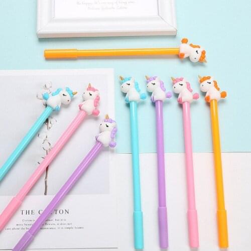 1 Piece Cute Kawaii Gel Pen Korean Cartoon Creative Unicorn School Office Stationery Sweet Pretty Lovely Funny Unicorn Gel Pen