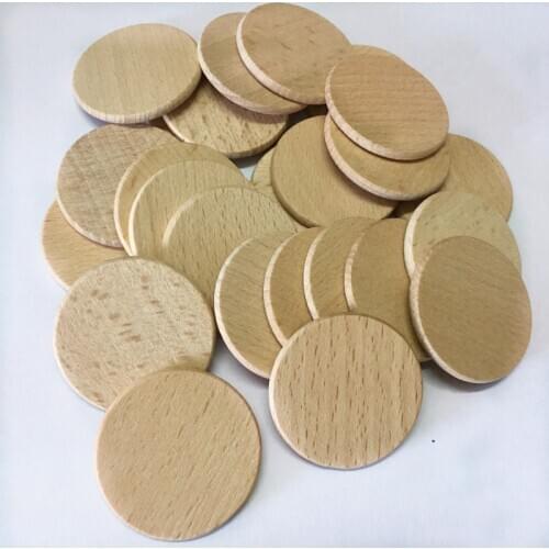 100pcs Natural Round Unfinished Wood Embellishments for Art DIY Crafts projects ornaments costume fabric Decoration 35mm