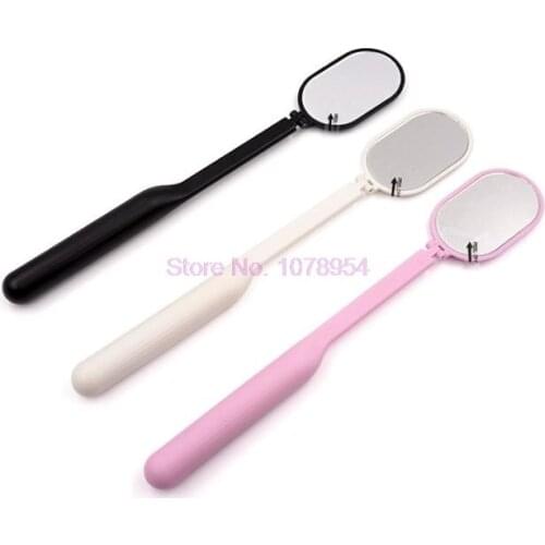 100pcs Checking Eyelash Extension Grafting Mirror acrylic Handle Plastic Mouth Oral Teeth Care Eyelashes Makeup Tool