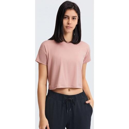 Yoga Outfit Cropped Quick Dry Gym T-shirt Women