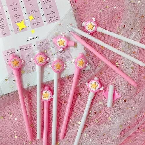24 PCS Cute Cartoon Small and Pure and Fresh Black Pen Neutral Pen Students Office Stationery Pen Stationery Pen Examination