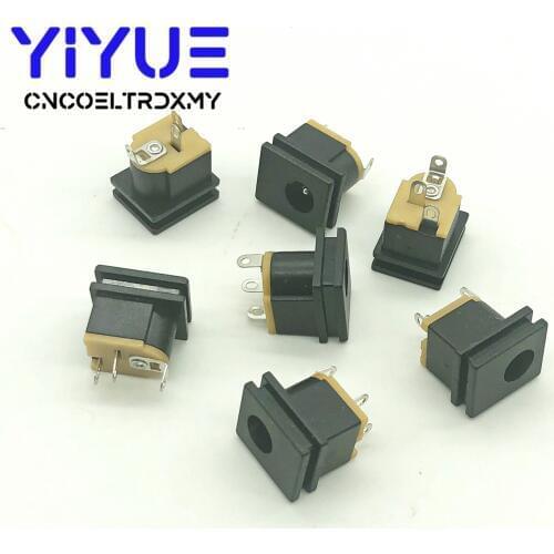 50Pcs DC Power Socket DC-015 Jack 5.5-2.1 MM Square Panel Mounting 5.5X2.1mm