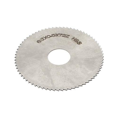 63mm x 0.5mm x 16mm 72T Arbor Hole HSS Slitting Saw Mill Cutter