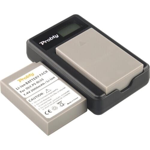 7.4V 2000mAh BLS-5 BLS5 BLS50 Battery + LCD USB Charger for Olympus PEN E-PL2,E-PL5,E-PL6,E-PL7,E-PM2,E-M10,E-M10 II,Stylus1