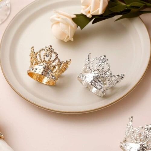 8pcs/lot Exquisite crown napkin ring metal napkin buckle desktop decoration napkin ring towel buckle