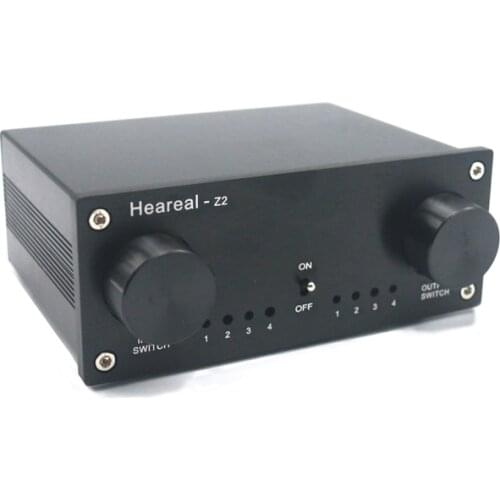 Heareal Lossless Audio Switcher 4 inputs to 4 output HiFi Audio Signal Splitter
