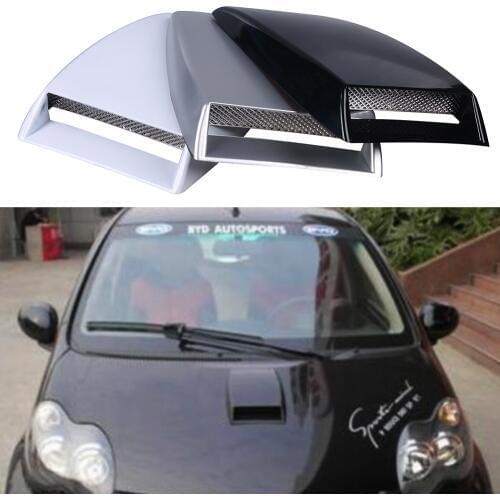 Car Styling Universal Car Stickers Car Decorative Air Flow Intake Scoop Turbo Bonnet Vent Cover Black/Silver/White Hood Decorate
