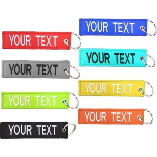 Custom key chain Customized key chain embroidery double-sided 12*3cm personalized outdoor climbing club tell me your text