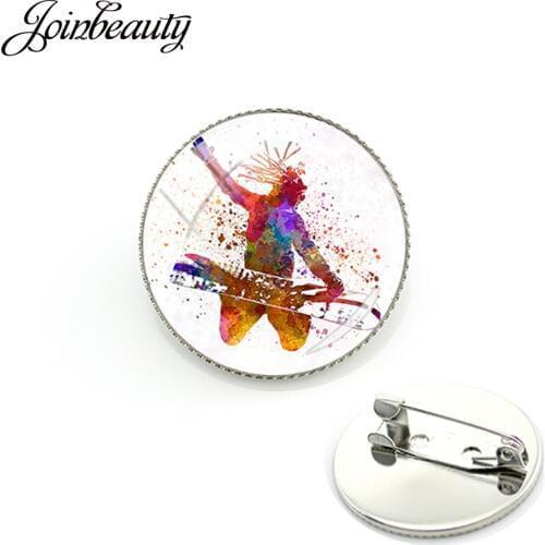 JOINBEAUTY Casual Sports Style Skiing Snowboarding Brooch Pins Go Skiing Snow Ski Art Women&Men Brooches Skier Gift Jewelry SG48