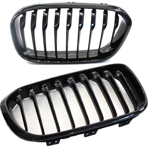 For BMW F20 F21 1 Series 2015 2016 2017 Gloss Black Front Kidney Grille Hood Grills