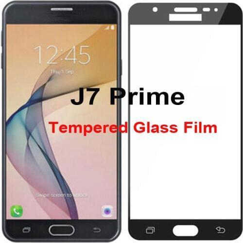 For Samsung Galaxy J7 Prime High Quality Explosion-proof Tempered Glass Full Cover Screen Protector Film Black Color Glass Film