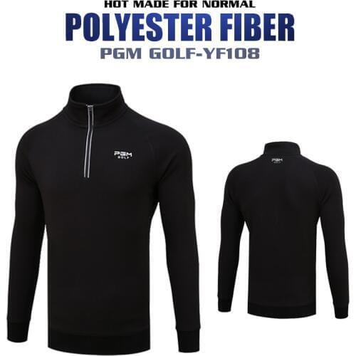 1 Pieces Golf T shirt PGM long-sleeved apparel mens clothing windproof fleece warm zip collar golf sportswear