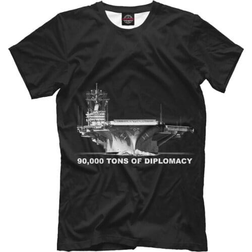 90,000 Tons of Diplomacy New Funny Men T-shirt Russia Army Power Shirts Short Casual 100% COTTON O-Neck