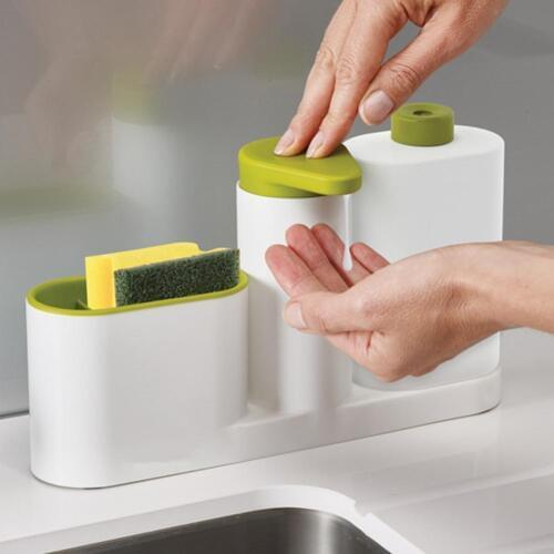HobbyLane Kitchen Washing Sponge Storage Shelf Bathroom Sink Detergent Soap Dispenser