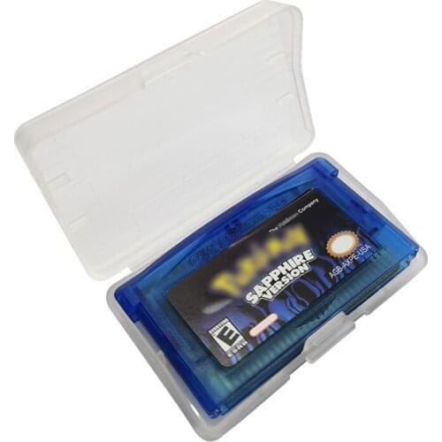 32-bit Game Card Sapphire Video Game Cartridge Console Card English Language Transparent blue