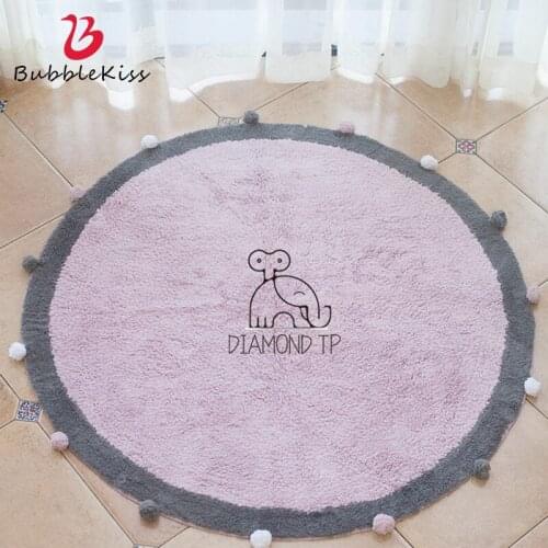Bubble Kiss American Round Ball Carpet Cotton Texture Childrens Play Mat Photography Props Floor Pink Rug Living Room Carpets