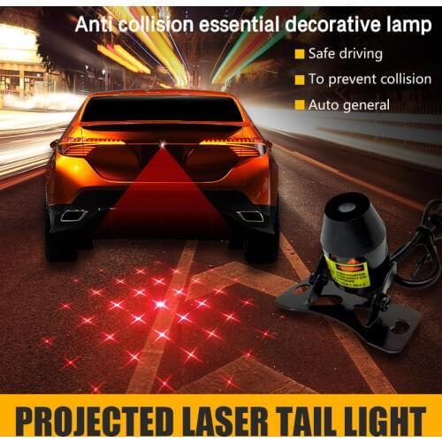 Laser Anti-Fog Car Light Water-proof Car Taillight Warning Radiation Parking Stop Brake Lamps Car Styling Multi Pattern