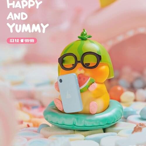 Little cute planet hamster Chitose row sitting and eating fruit blind box doll decoration creative gift office desk accessories