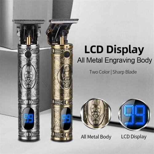 T9 Metal Electric Hair Trimmer 10W LCD Display Hair Clipper Portable Cordless Hair Clippers USB Razor for Man Hair Style Tool