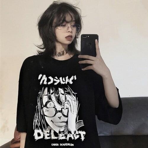 Cute Cartoon Sweet Girls T Shirt Japanese Harajuku Anime y2k Kawaii Casual Oversized Tees Tops Loose Summer Gothic Women T-shirt