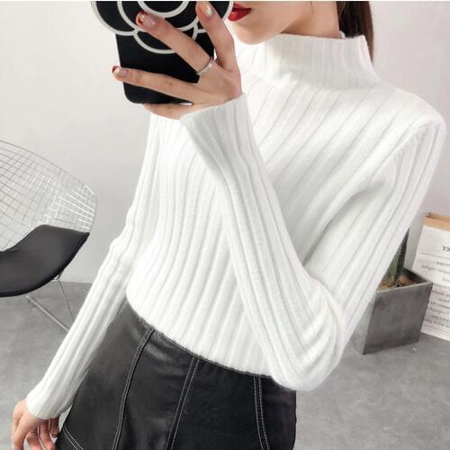 Winter autumn turtleneck Black Sweater Women Skinny Elastic Knitted Soft Pullover Sweater female 2019 korean fashion Pullovers