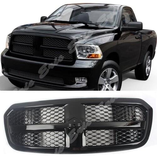 Front Racing Billet Bumper Grille Cover For Dodge RAM 1500 2014 2015 2016 2017 Black ABS