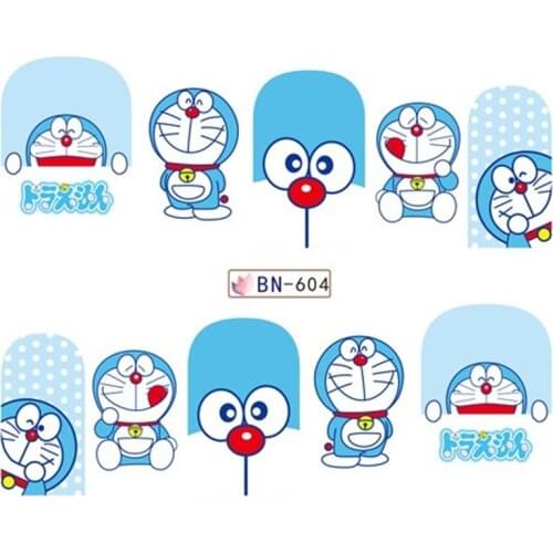 1 sheets DIY Nail Art Water Transfer Stickers Anime Cat slider adhesive Watermark Decals Women Beauty Wedding Nails